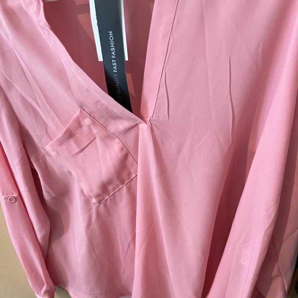 Pink Medium Work Shirt or Casual Top by Zanzea